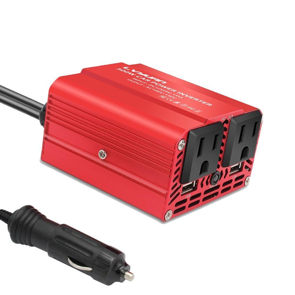 300W Car Power Inverter Adapter 12V to 110V AC with 4.2 A Dual USB