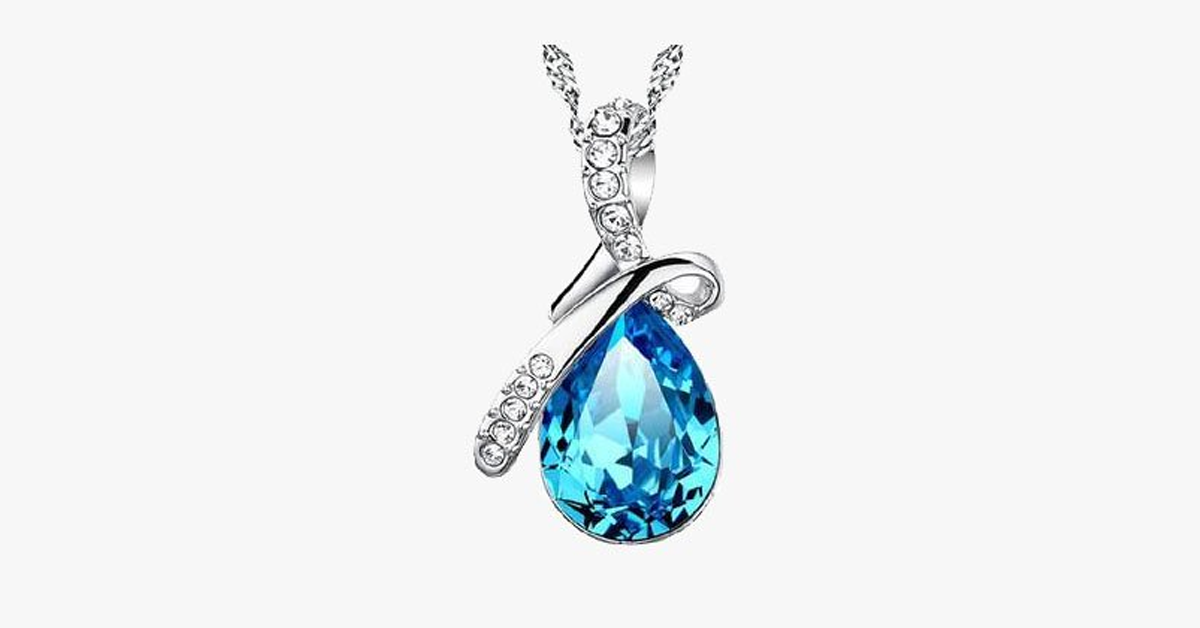 Crystal Rain Drop Pendant with Crystal Embellished Loop