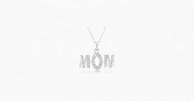 Diamond Accent  MOM Pendant with 18