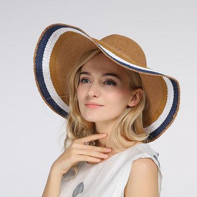 Big Brim Flower Women's Hat,Summer Sun Protection Straw Hat