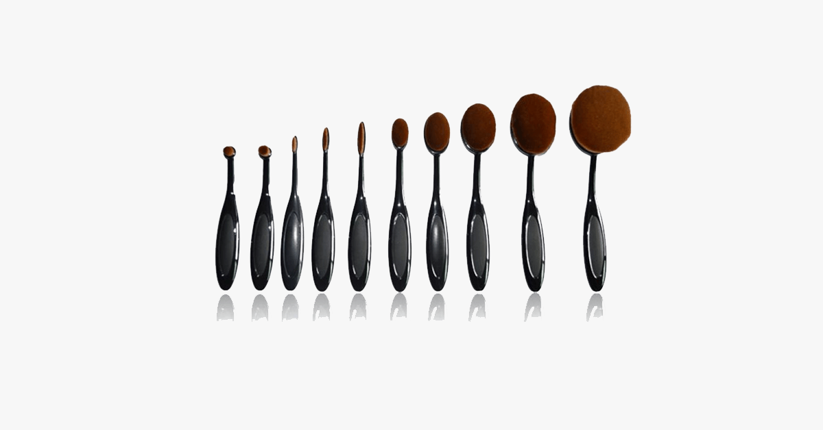 Vegan 10 Piece Oval Brush Set