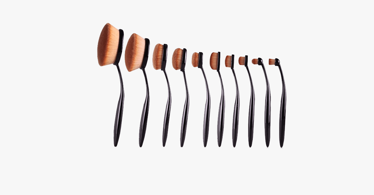 Vegan 10 Piece Oval Brush Set