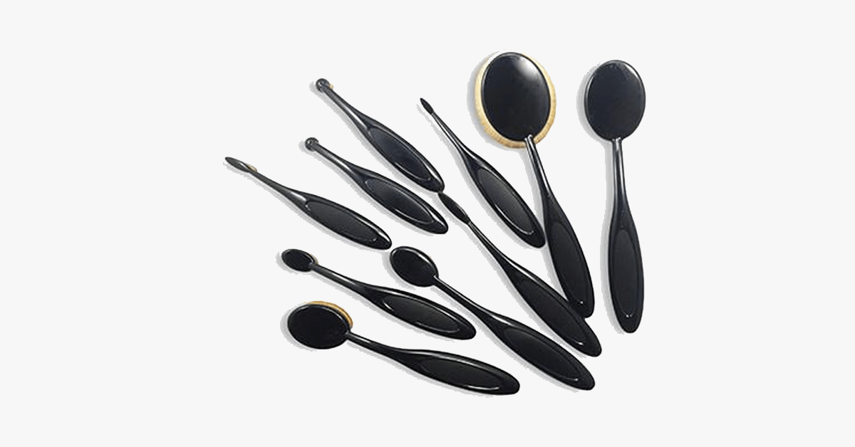 Vegan 10 Piece Oval Brush Set