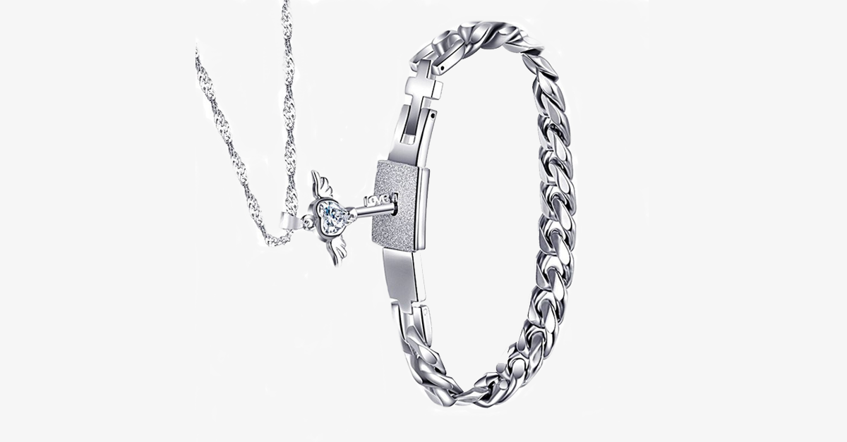 Angel Love Pendant & Men Bracelet Set