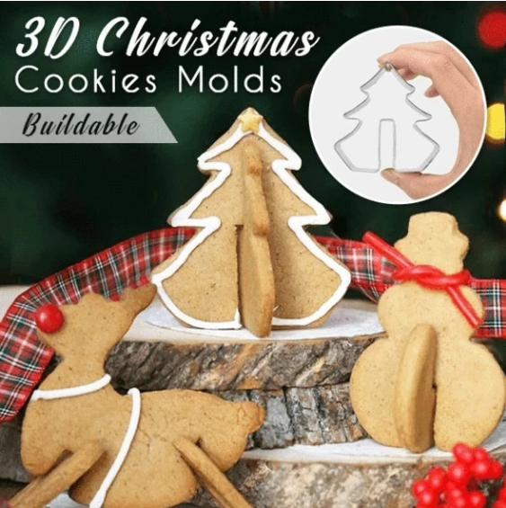 3D Christmas Cookies Molds