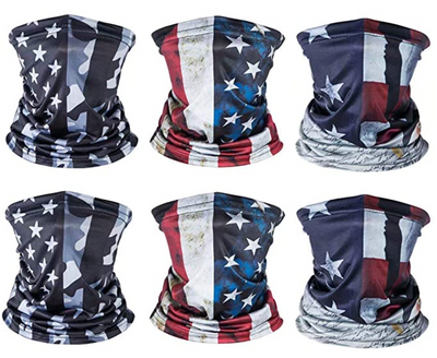 American US Flag Face Bandana Neck Gaiter, Sun UV Dust Protection Reusable Half Mask Scarf Motorcycle Balaclava for Men Women