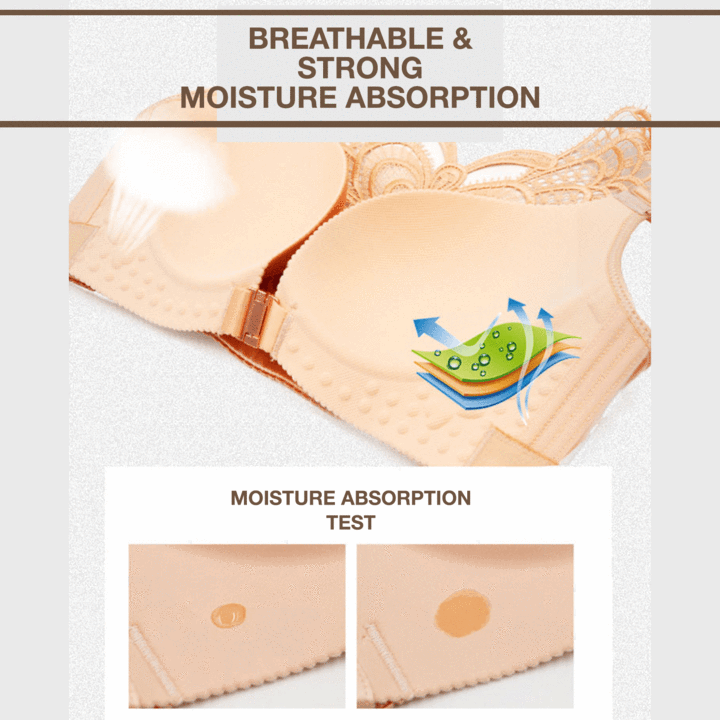 Handmade Butterfly Embroidery Front Closure Wireless Bra