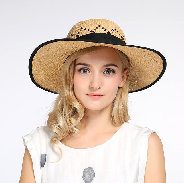 Big Brim Spring and Summer Straw Hat,Hollow-out Hand-Woven