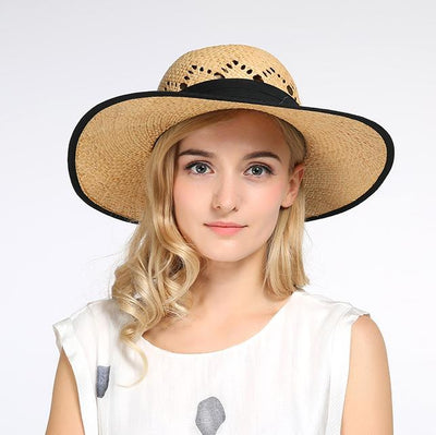 Big Brim Spring and Summer Straw Hat,Hollow-out Hand-Woven
