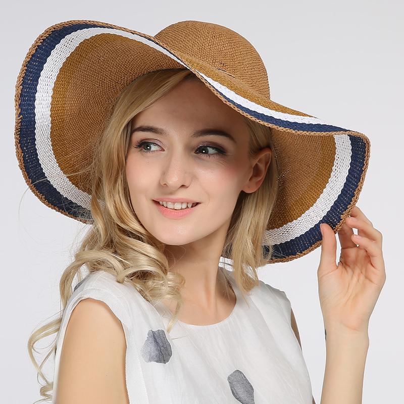 Big Brim Flower Women's Hat,Summer Sun Protection Straw Hat