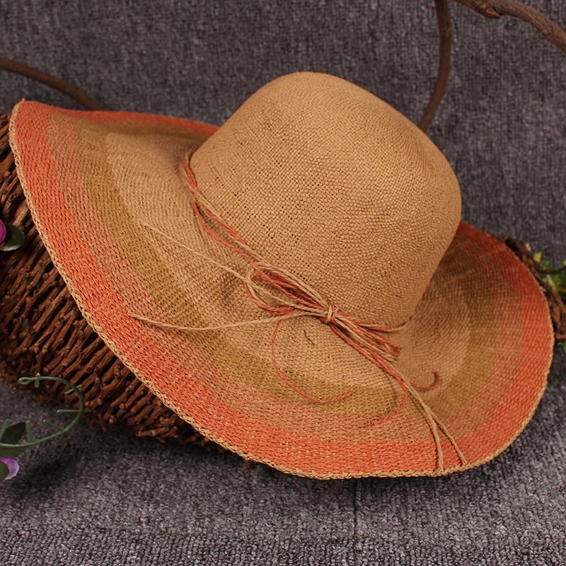 Big Brim Flower Women's Hat,Summer Sun Protection Straw Hat