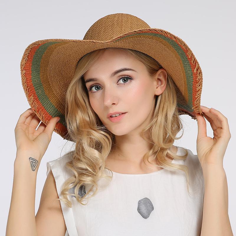 Big Brim Flower Women's Hat,Summer Sun Protection Straw Hat