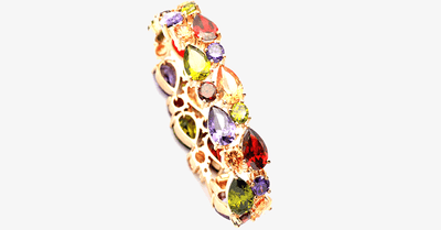 Multi-Colored Crystal Bracelet- Made of Forest Colored Gems - Looks Royal and is Great to Wear for a Party!