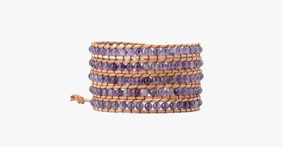 4MM Amenthyst Natural Stone Wrap Bracelet