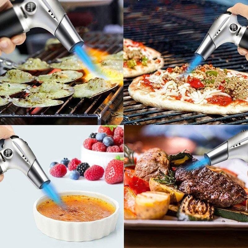 Cooking Culinary Torch : Kitchen Butane Blow Torch Refillable , Safety Lock Torch
