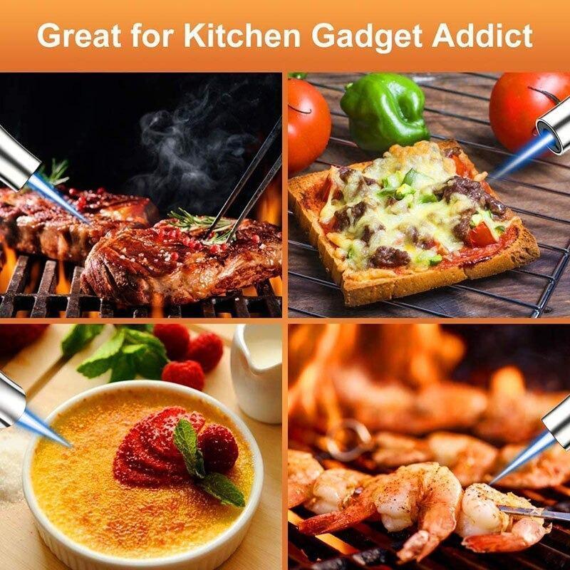 Cooking Culinary Torch : Kitchen Butane Blow Torch Refillable , Safety Lock Torch