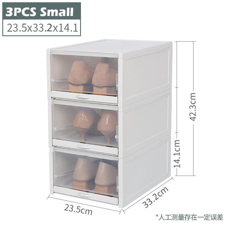 3Pcs Space-Saving Storage Shoe Box,Organizing Box