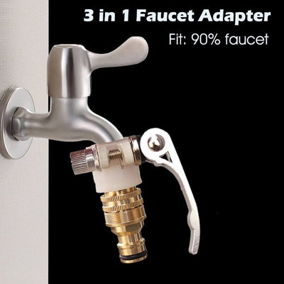 3 in 1 Faucet Adapter,Connect Car Wash Water Pipe Fittings