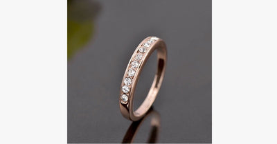 18K Rose Gold Simulated Diamond Ring