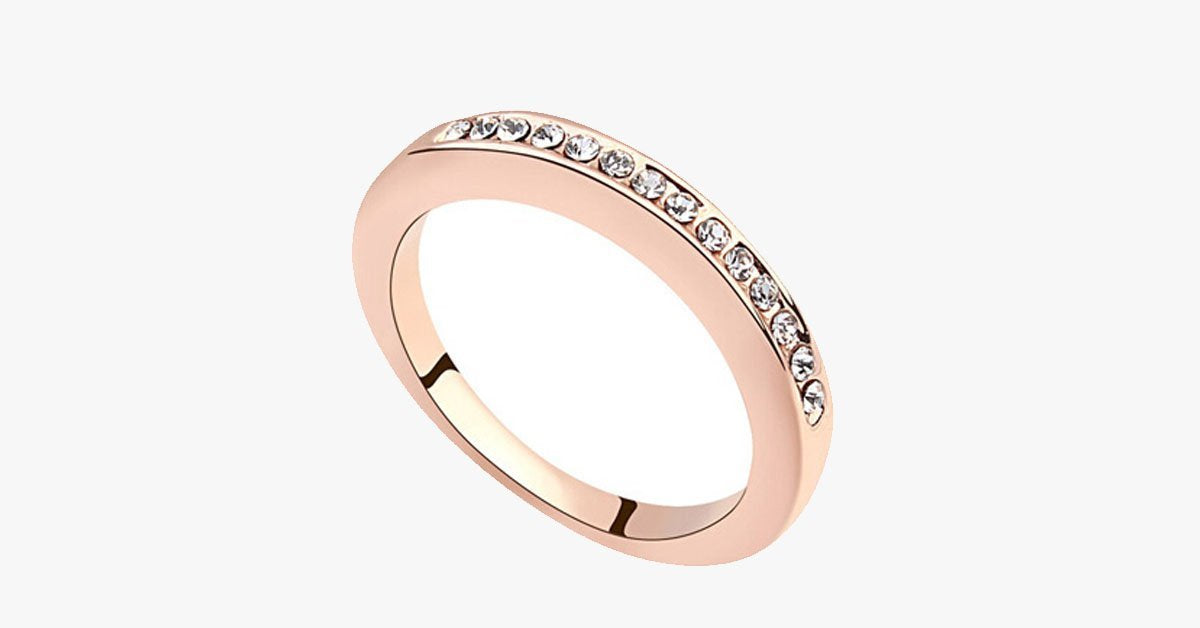 18K Rose Gold Simulated Diamond Ring