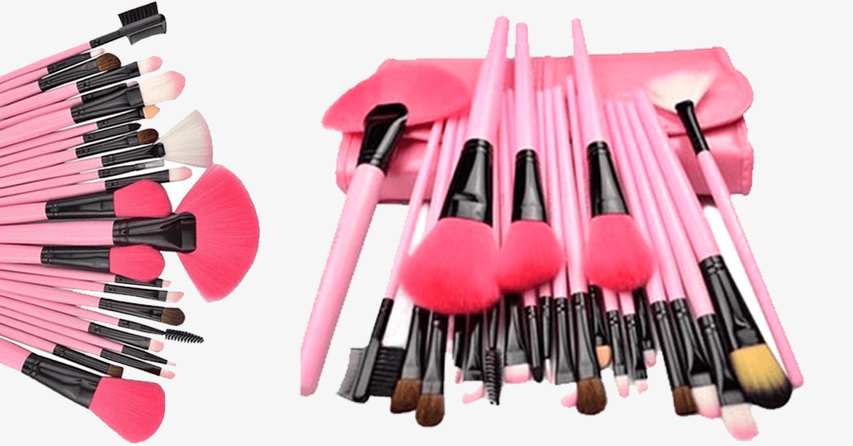 24 Piece Pink Glory Brush Set with Free Case