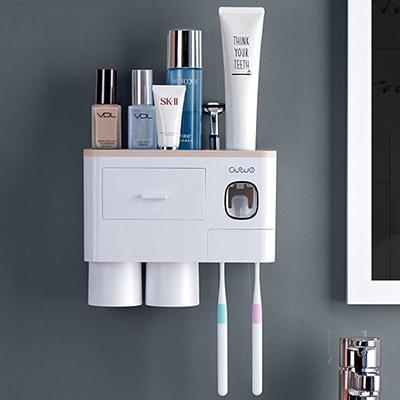 Automatic Toothpaste Dispenser With Magnetic Cups