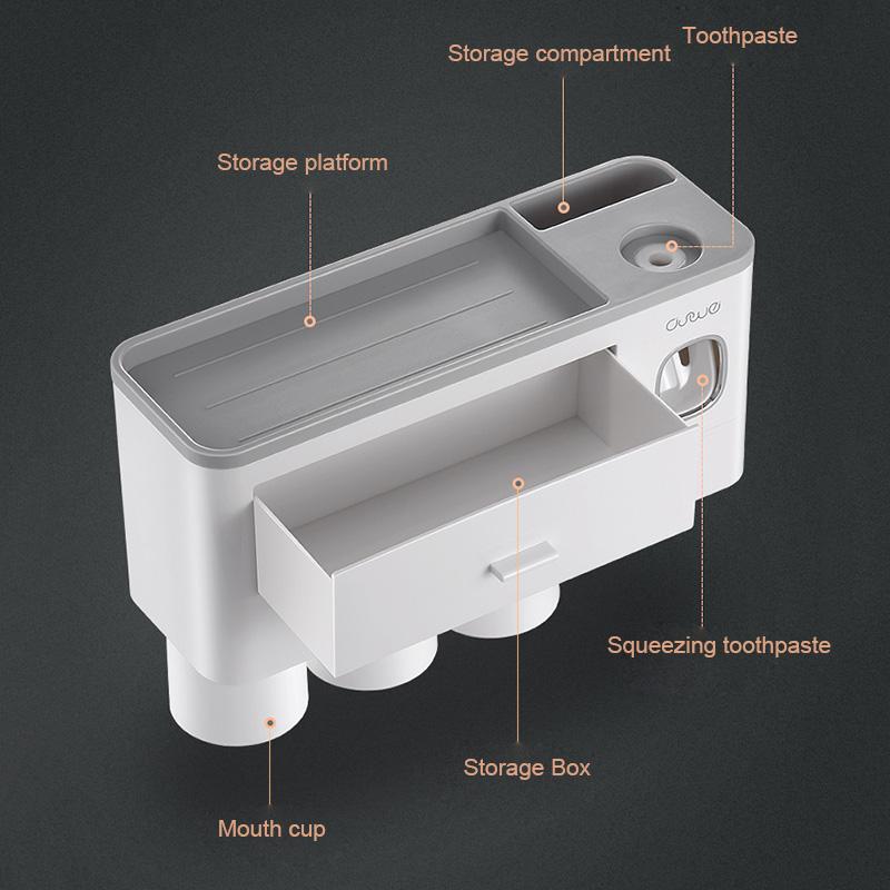 Automatic Toothpaste Dispenser With Magnetic Cups