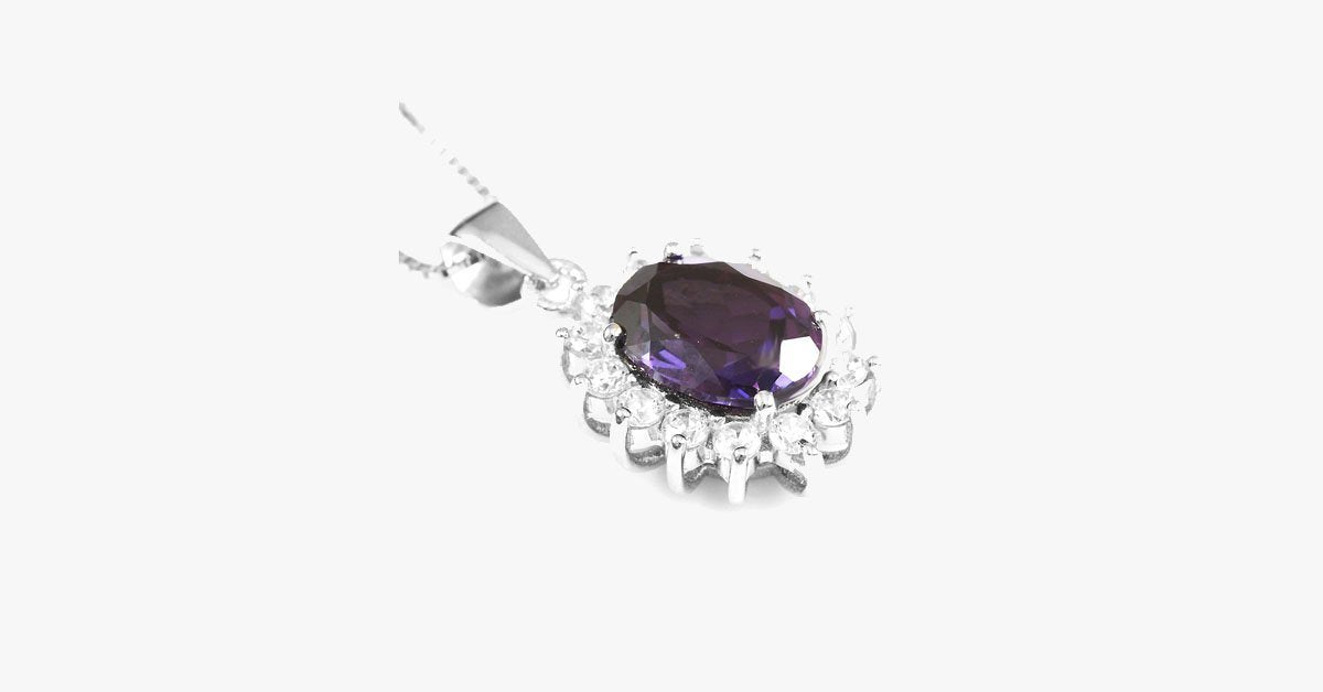 3 Carat Handcrafted Alexandrite Pendant with Silver Plated Chain