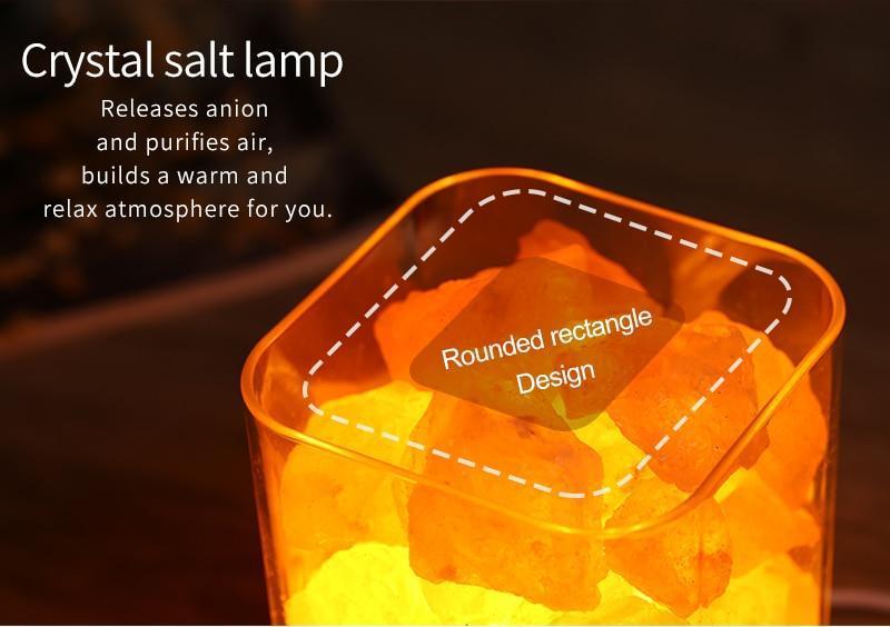 Crystal Natural Himalayan Salt Lamp - USB Led Multicolor Night Light Table
