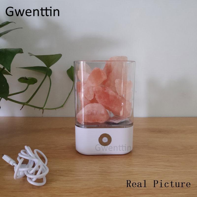 Crystal Natural Himalayan Salt Lamp - USB Led Multicolor Night Light Table
