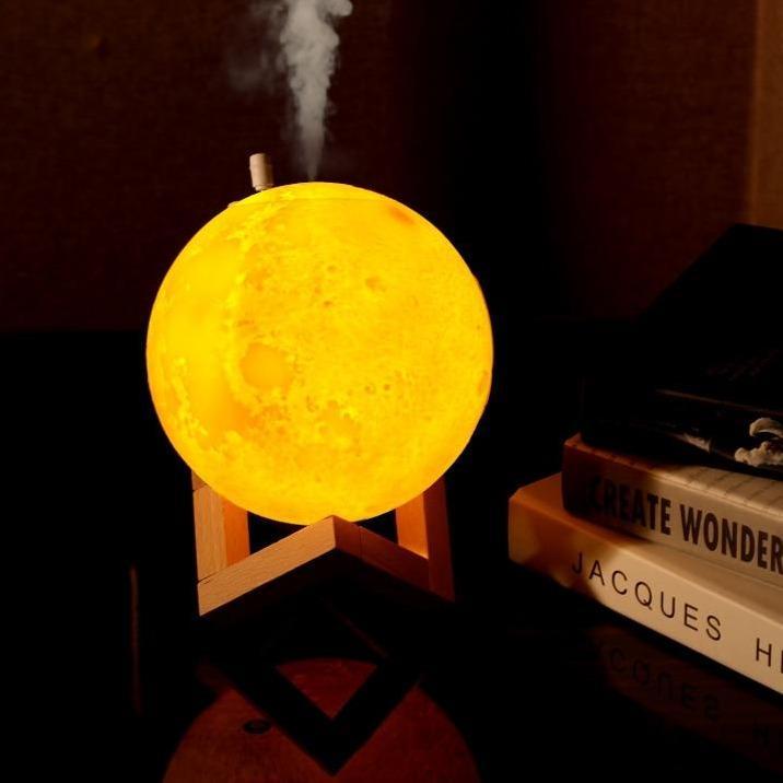 3D Moon modern Lamp Humidifier with 3 Color Night Light