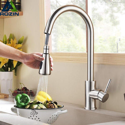 Brushed Nickel Faucet - Pull Out Faucet