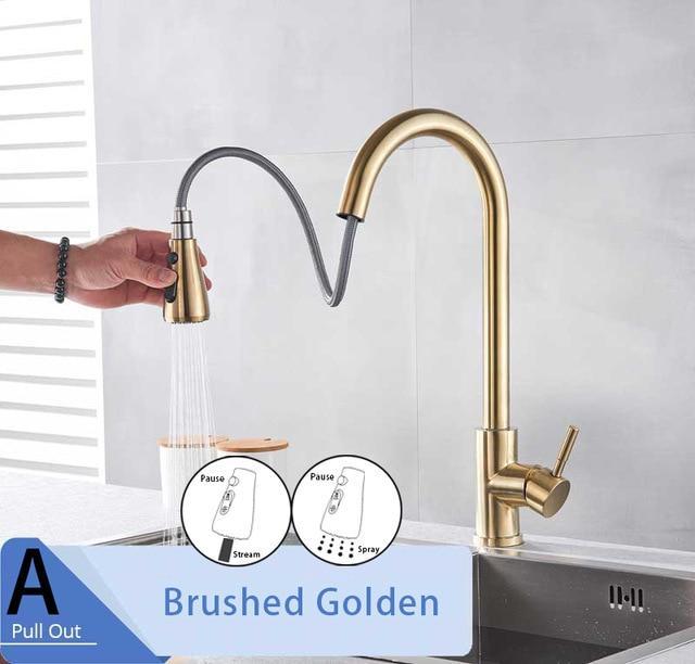 Brushed Nickel Faucet - Pull Out Faucet