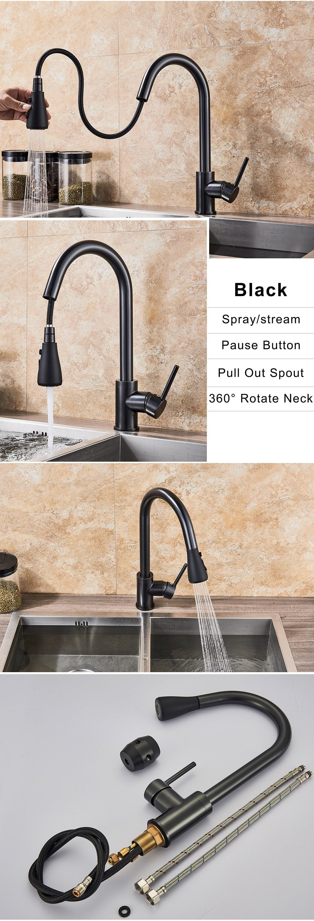 Brushed Nickel Faucet - Pull Out Faucet