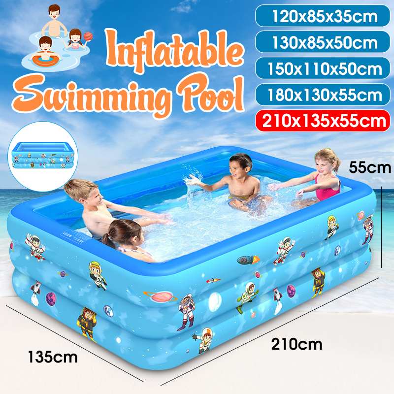 120/130/150/180/210 CM Rectangular Inflatable Swimming Pool