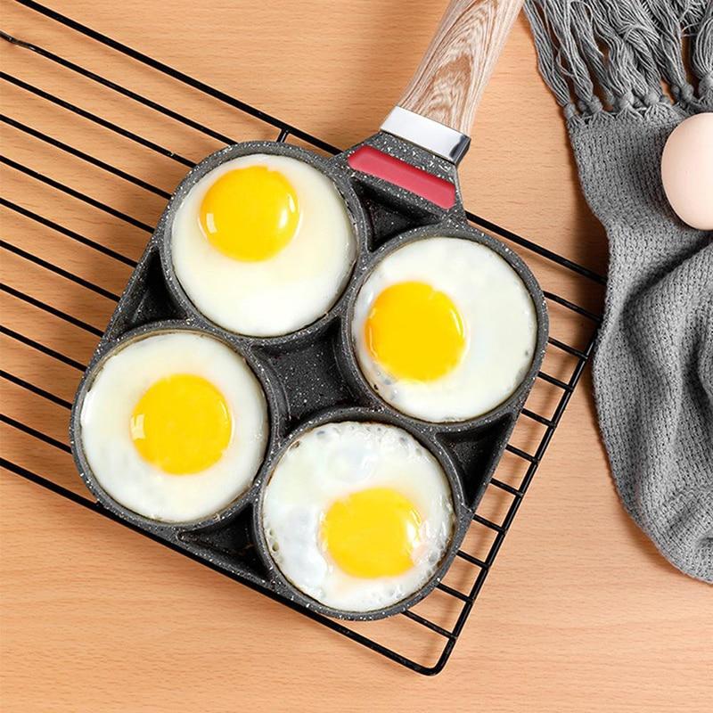 4 Hole Eggs Non-Stick Burger Flat Frying Pan