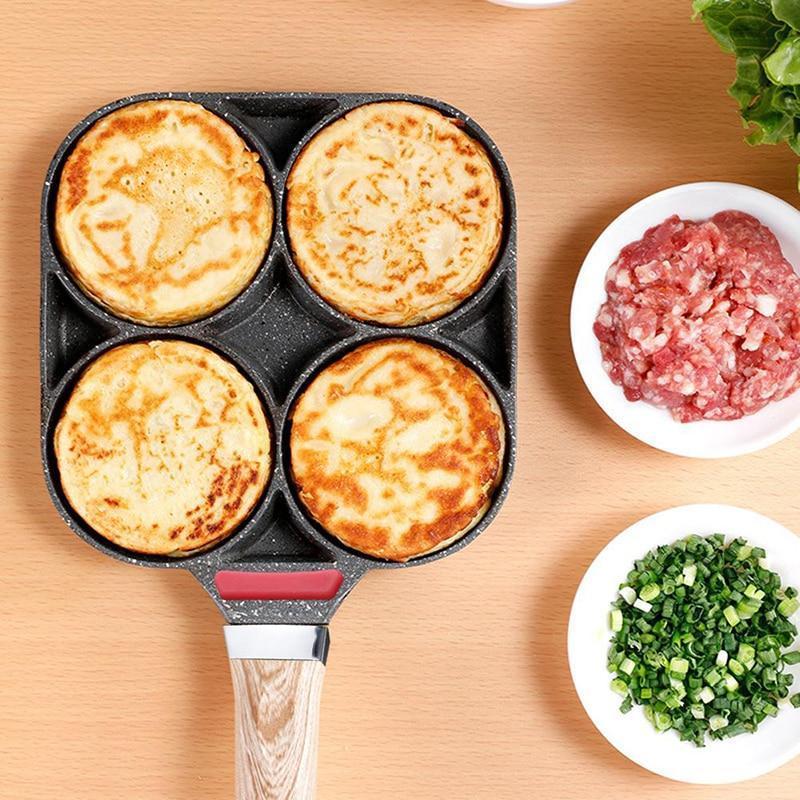 4 Hole Eggs Non-Stick Burger Flat Frying Pan