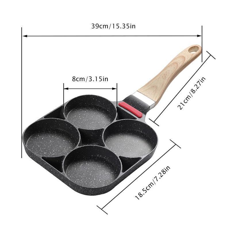 4 Hole Eggs Non-Stick Burger Flat Frying Pan