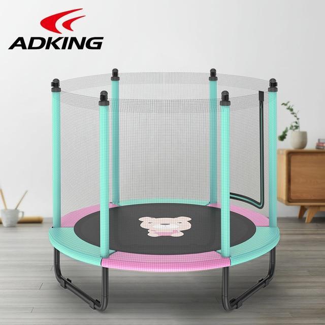 59Inch Indoor & Outdoor Trampoline with Enclosure For Child -  Foldable Design