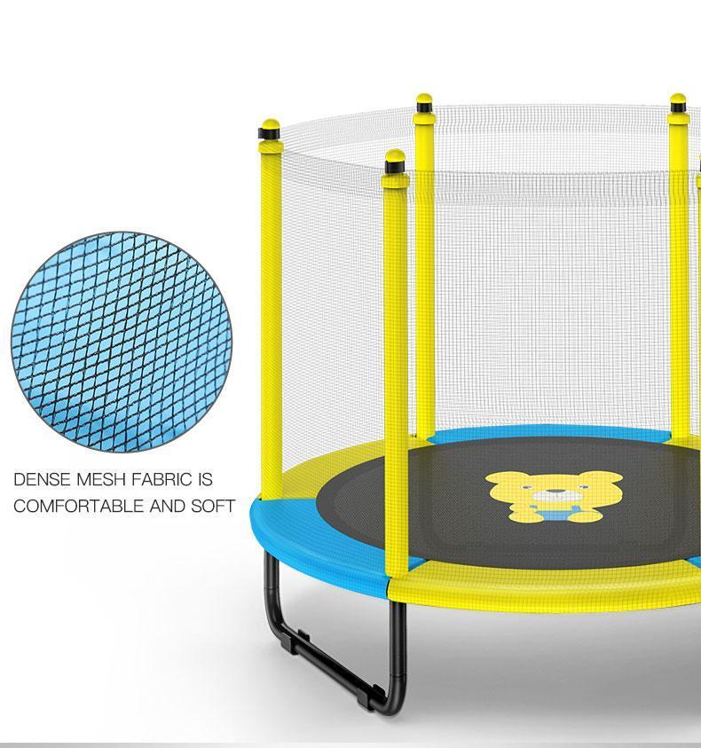 59Inch Indoor & Outdoor Trampoline with Enclosure For Child -  Foldable Design