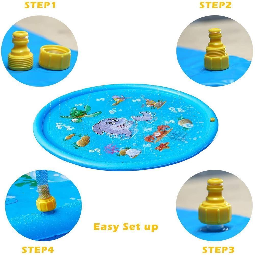 170/150/100cm Children Water Mat - Outdoor Inflatable Spray Water Sprinkler Mat