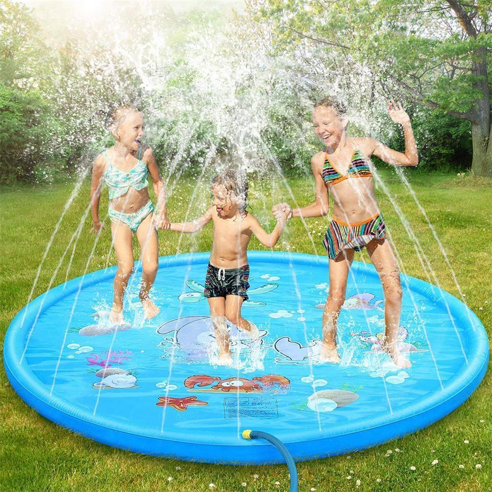 170/150/100cm Children Water Mat - Outdoor Inflatable Spray Water Sprinkler Mat