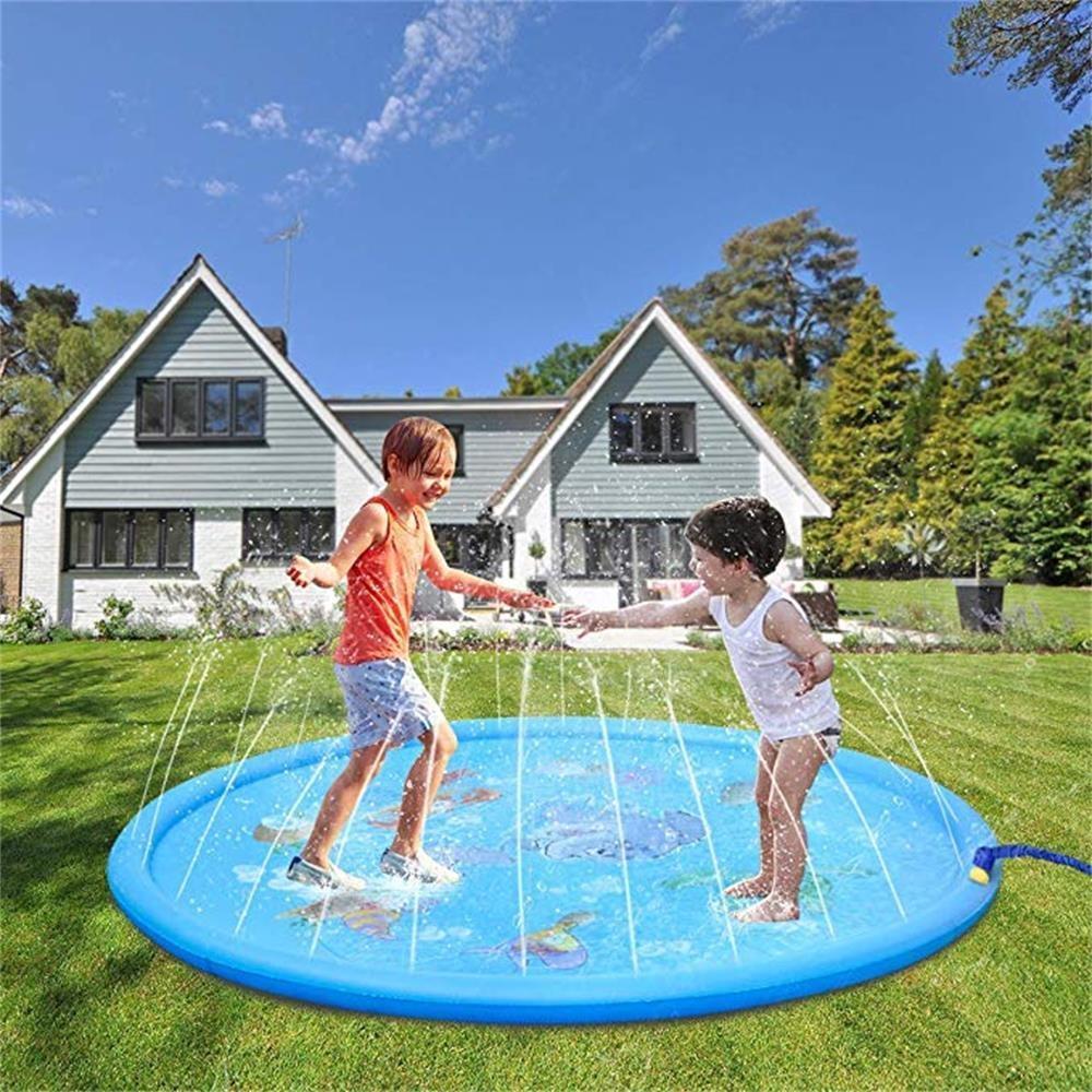 170/150/100cm Children Water Mat - Outdoor Inflatable Spray Water Sprinkler Mat