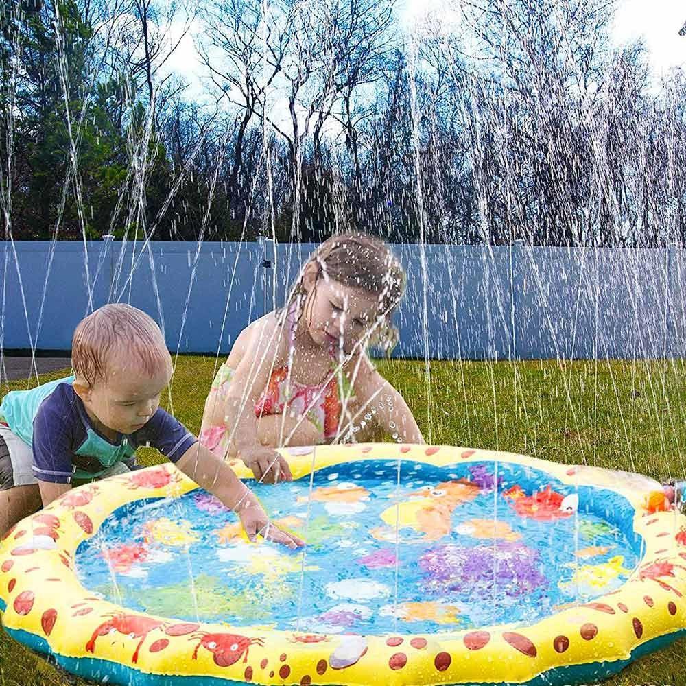 170/150/100cm Children Water Mat - Outdoor Inflatable Spray Water Sprinkler Mat