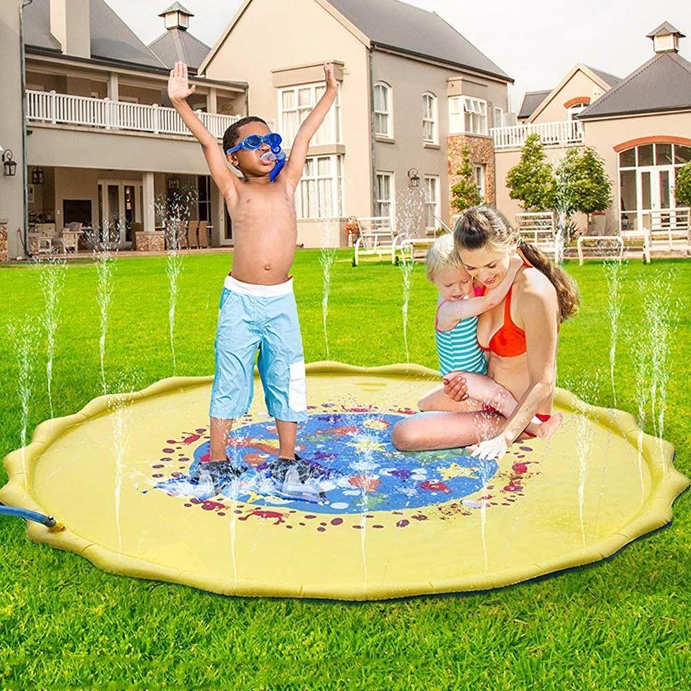 170/150/100cm Children Water Mat - Outdoor Inflatable Spray Water Sprinkler Mat