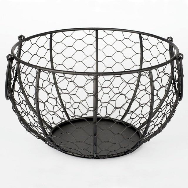 Ceramic Egg Holder Chicken with Wire Basket