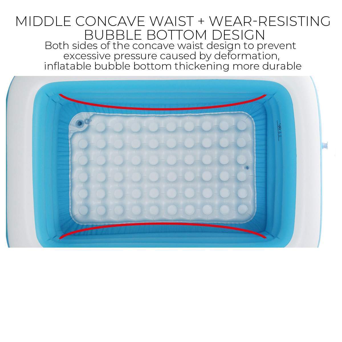 180/210/260/305mm 4Layer Rectangle Large Inflatable Swimming Pool
