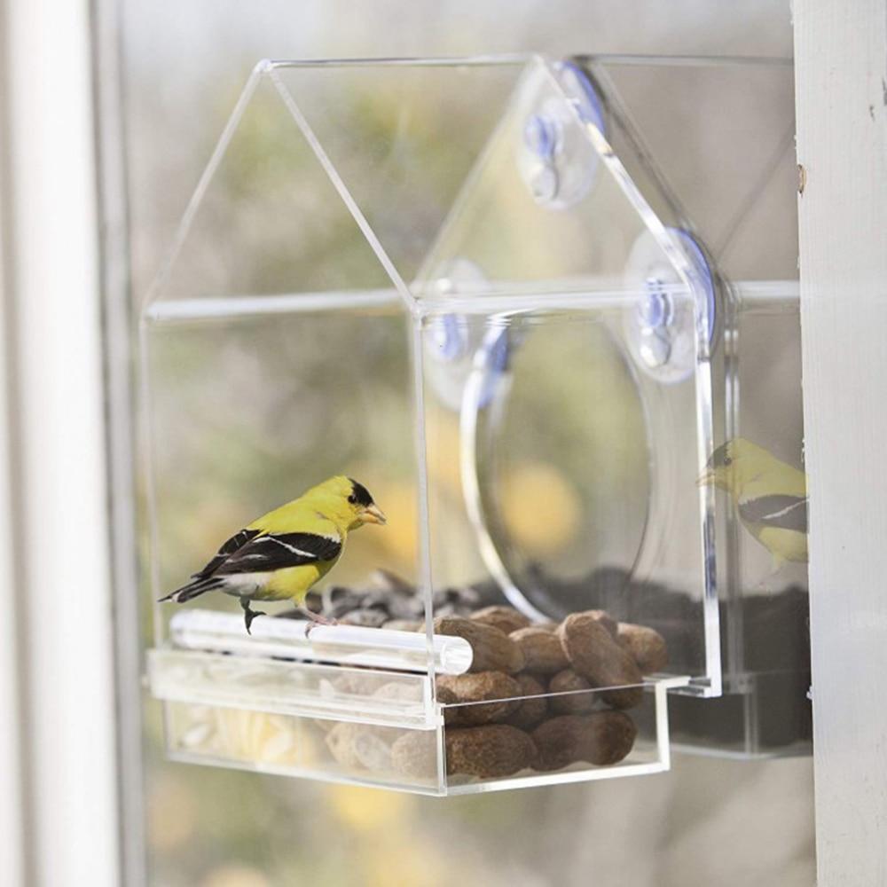 Acrylic Anti-squirrel Transparent Window Bird Feeder