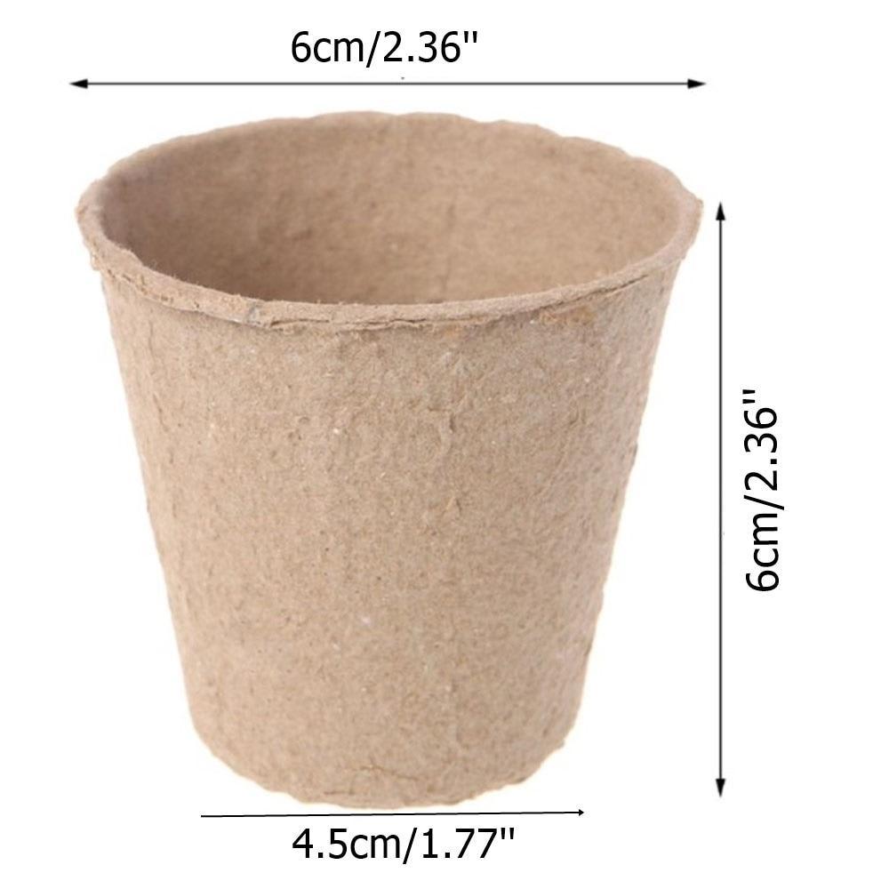 100Pieces 6cm Environmental Protection Garden Round Peat Pots