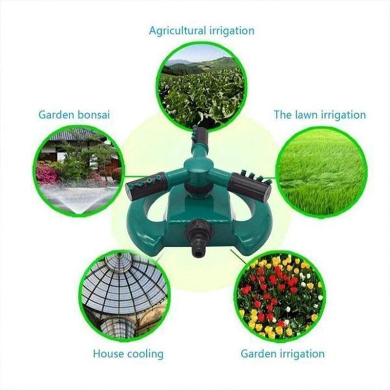 360 Degree Rotating Water Sprinkler - 3 Arms Nozzles Garden Irrigation Tools